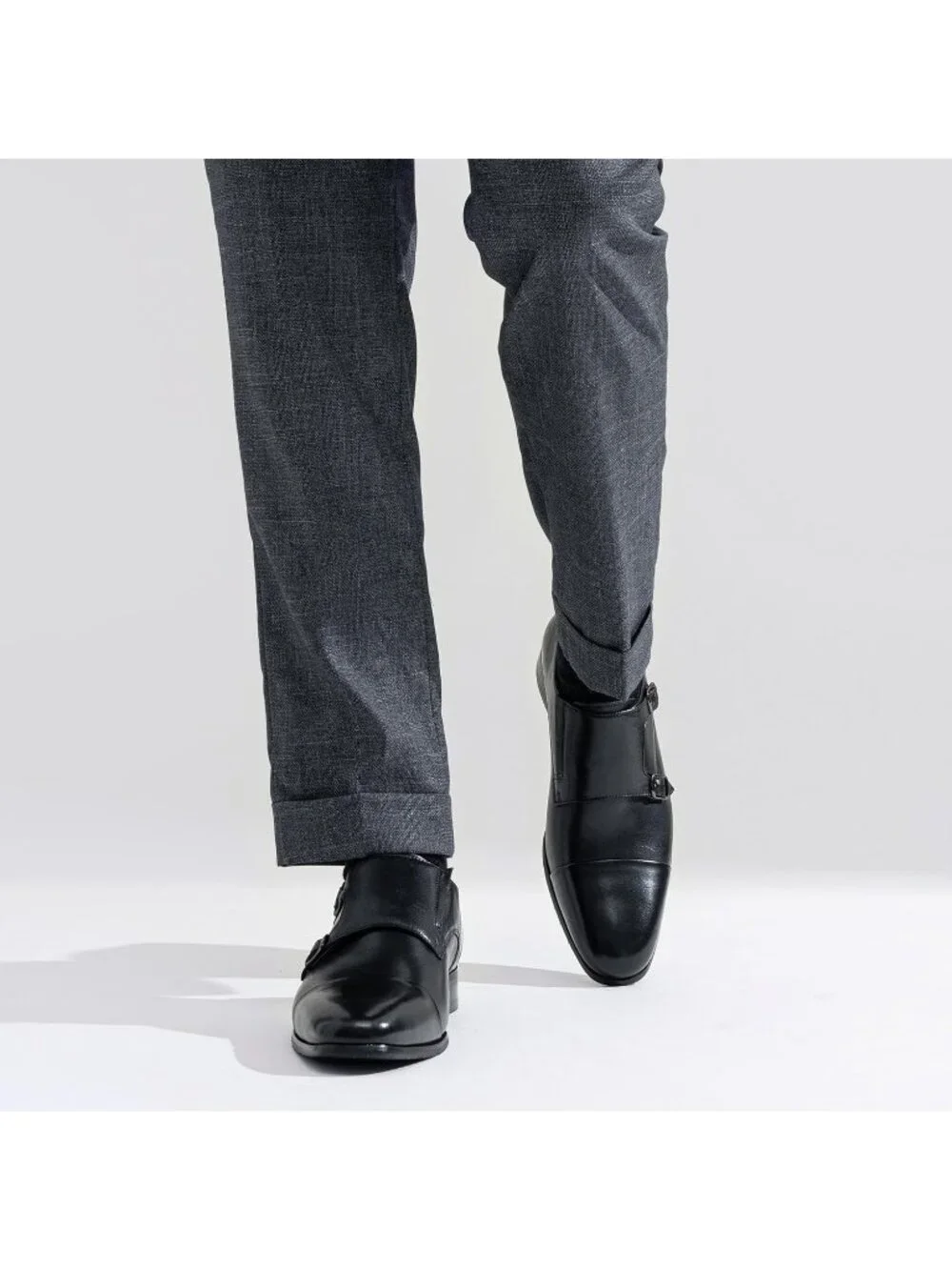 Men's Black Imported 100% Synthetic Dress Shoes for Monk Strap Loafers